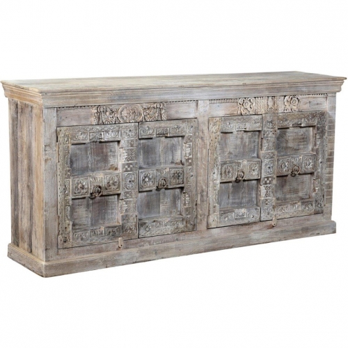 Alta 4 Door Sideboard in Bleached White Mixed Reclaimed Wood