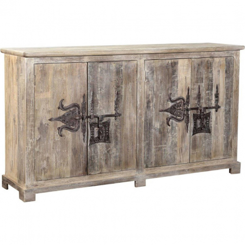 Castillo 4 Door Sideboard in Antique White Mixed Reclaimed Wood