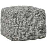 Performance 18" Vico Pouf Ottoman in Gray Multicolor Fabric