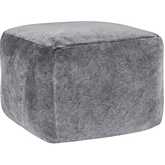 Heirloom Pouf Ottoman in Stone Gray Velvet