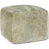 Heirloom Pouf Ottoman in Moss Green Velvet