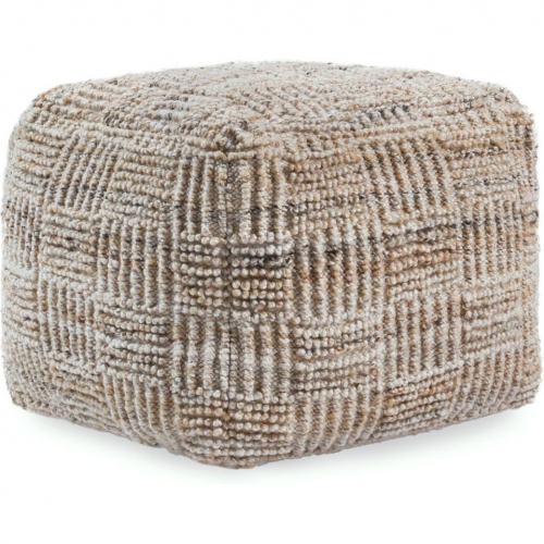 Performance 18" Vico Pouf Ottoman in Caramel Multicolor Fabric