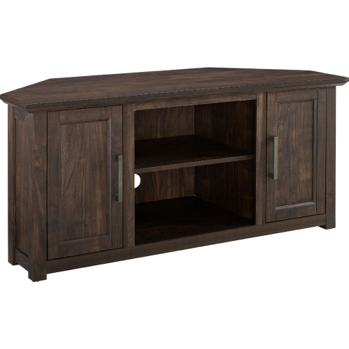 Camden 48" Corner TV Stand in Dark Walnut Finish