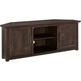 Camden 58" Corner TV Stand in Dark Walnut Finish