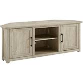 Camden 58" Corner TV Stand in Frosted Oak Finish