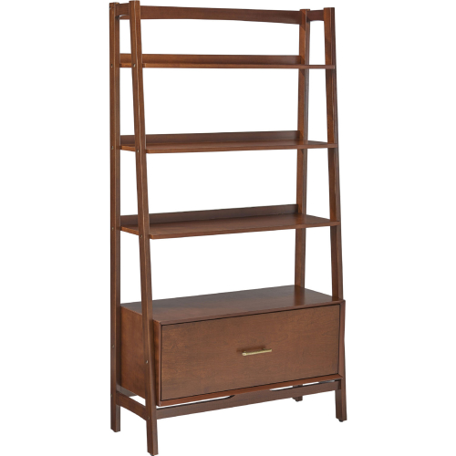 Landon Large Etagere Bookcase in Mahogany Finish