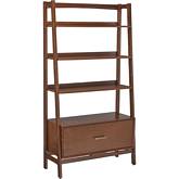 Landon Large Etagere Bookcase in Mahogany Finish