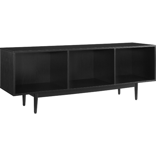 Liam Large Record Storage Console Cabinet in Black Finish