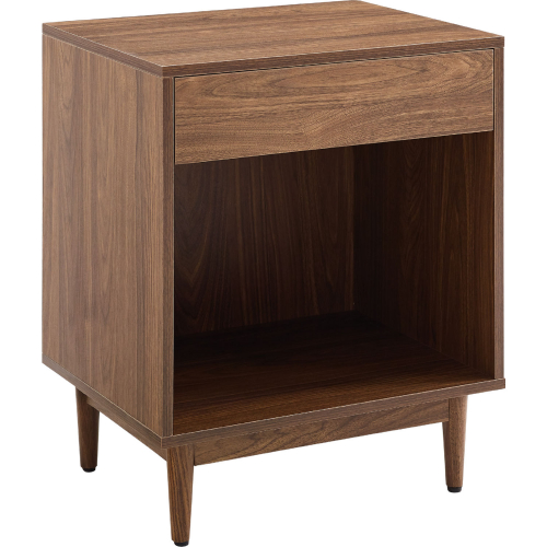 Liam Record Storage End Table in Walnut Finish