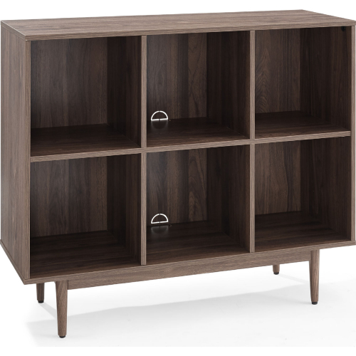 Liam 6 Cube Bookcase in Walnut Finish Wood