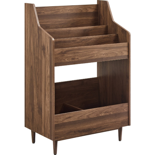 Liam Record Storage Stand in Walnut Finish