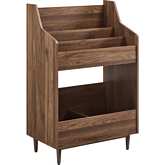 Liam Record Storage Stand in Walnut Finish