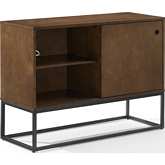 Byron Media Console Brown & Black Metal