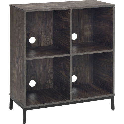 Jacobsen Record Storage Cube Bookcase in Brown Ash & Black