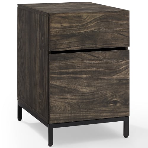 Jacobsen File Cabinet in Brown Ash Finish & Black Metal