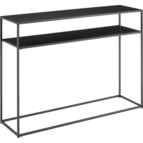 Braxton Console Table in Matte Black Steel & Black Finish