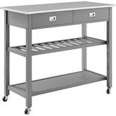 Chloe Kitchen Island Cart in Gray w/ Stainless Steel Top