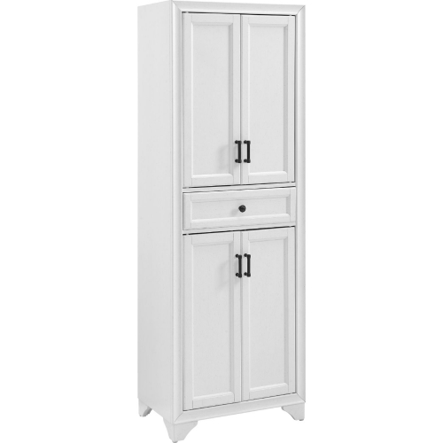 Tara Pantry Cabinet in Distressed White Finish