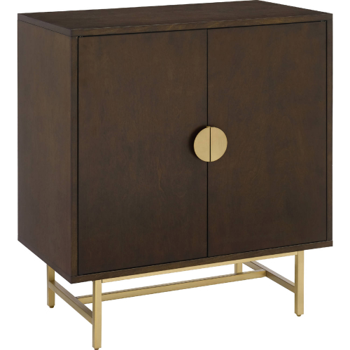 Blair Bar Cabinet Dark Brown & Gold