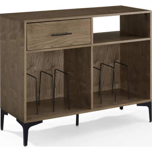 Sydney Record Storage Media Console in Walnut Veneer