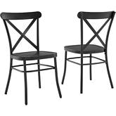 Camille Dining Chair in Matte Black Metal (Set of 2)