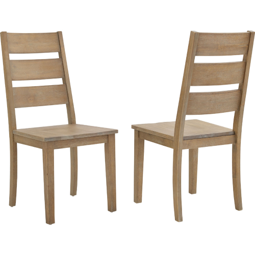 Joanna Ladder Back Dining Chair in Rustic Brown Finish (Set of 2)