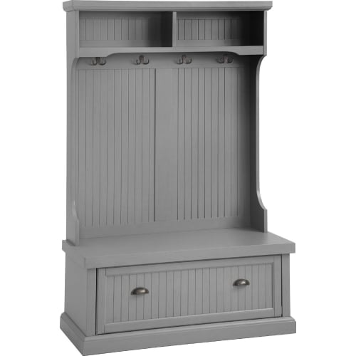 Seaside Hall Tree in Distressed Gray Finish