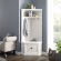 Seaside Corner Hall Tree Coat Tre in Distressed White Finish Wood