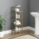 Aimee Short Etagere in Soft Gold Steel & Tempered Glass