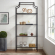 Aimee Etagere Bookcase in Oil Rubbed Bronze Pagoda Frame & Tempered Glass