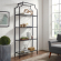 Aimee Etagere Bookcase in Oil Rubbed Bronze Pagoda Frame & Tempered Glass