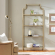 Aimee Etagere Bookcase in Antique Gold Pagoda Frame & Tempered Glass