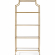 Aimee Etagere Bookcase in Antique Gold Pagoda Frame & Tempered Glass