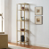 Aimee Narrow Etagere Bookcase in Antique Gold Finish & Tempered Glass