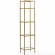 Aimee Narrow Etagere Bookcase in Antique Gold Finish & Tempered Glass