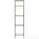 Aimee Narrow Etagere Bookcase in Antique Gold Finish & Tempered Glass