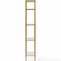 Aimee Narrow Etagere Bookcase in Antique Gold Finish & Tempered Glass