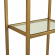 Aimee Narrow Etagere Bookcase in Antique Gold Finish & Tempered Glass