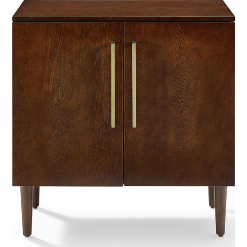 Everett Accent Cabinet in Mahogany Finish & Brushed Gold