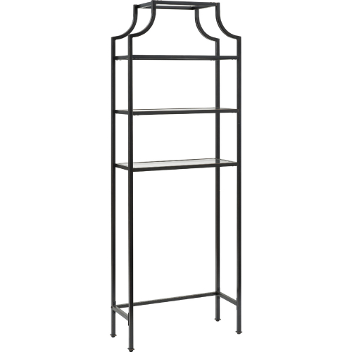 Aimee Space Saver Bookcase in Oil Rubbed Bronze & Glass