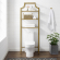 Aimee Space Saver Bookcase in Gold Steel & Glass