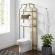 Aimee Space Saver Bookcase in Gold Steel & Glass