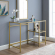 Aimee Desk in Soft Gold Steel & Tempered Glass