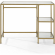 Aimee Desk in Soft Gold Steel & Tempered Glass