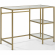 Aimee Desk in Soft Gold Steel & Tempered Glass