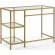 Aimee Desk in Soft Gold Steel & Tempered Glass