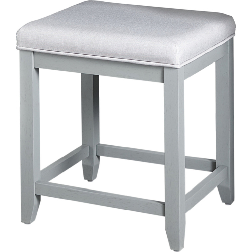 Vista Vanity Stool in Vintage Grey Wood & Dove Grey Cushion