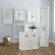 Seaside Space Saver Cabinet in Distressed White Finish