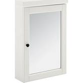 Seaside Mirrored Wall Cabinet in Distressed White Finish