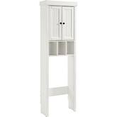 Seaside Space Saver Cabinet in Distressed White Finish